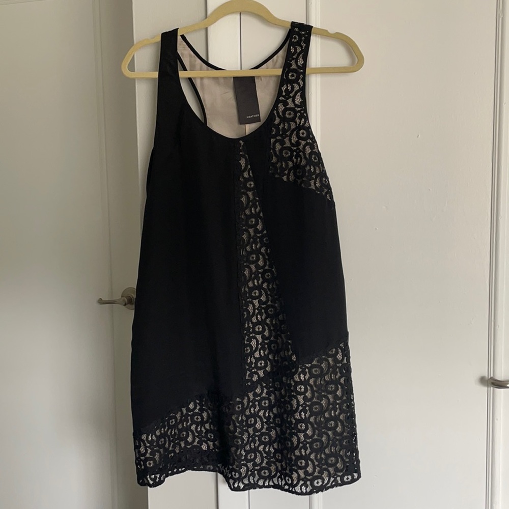 LAST CALL -Excellent condition (worn once)! Black shift dress with lace overlay